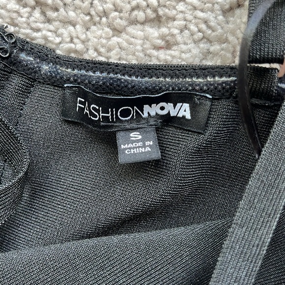 Never worn formal black slit dress black rhinestones - Picture 4 of 4